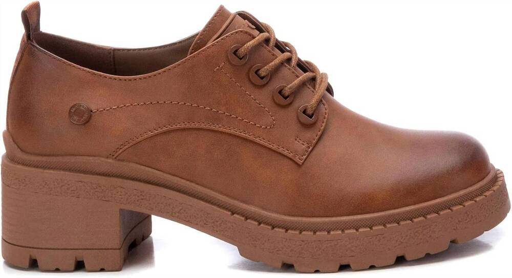 NEW REFRESH women's lace-up oxford shoes in camel